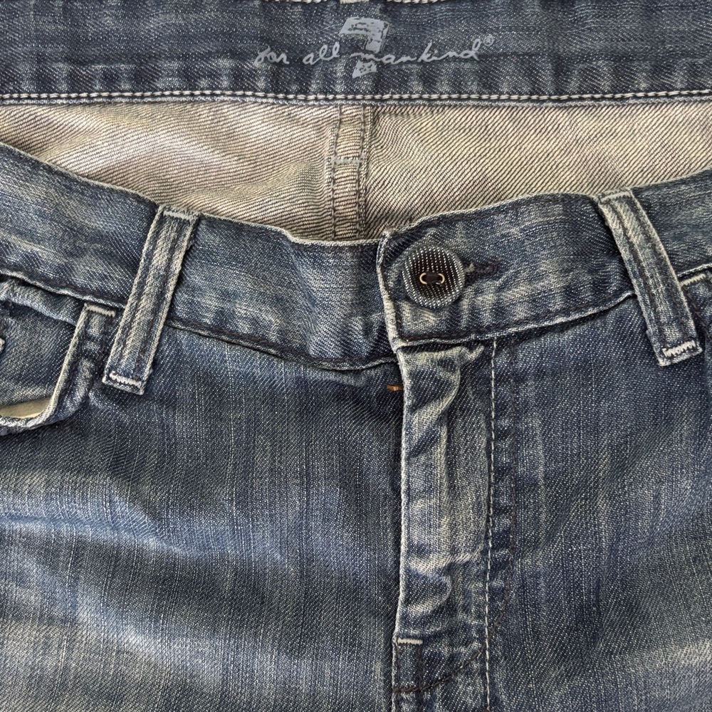 7 For All Mankind Women's Blue Cropped Jeans - Picture 2 of 4